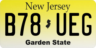 NJ license plate B78UEG
