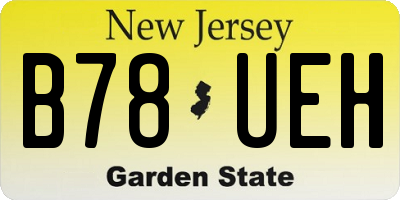 NJ license plate B78UEH