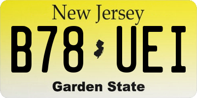 NJ license plate B78UEI