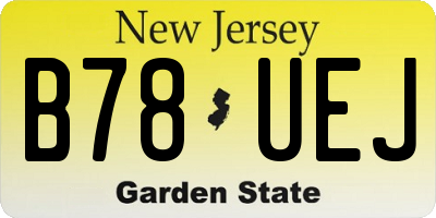 NJ license plate B78UEJ