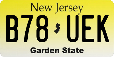 NJ license plate B78UEK