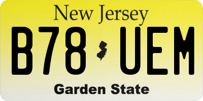 NJ license plate B78UEM