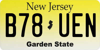 NJ license plate B78UEN
