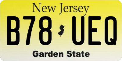 NJ license plate B78UEQ