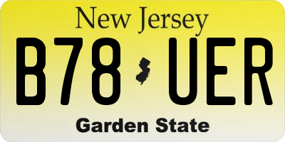 NJ license plate B78UER