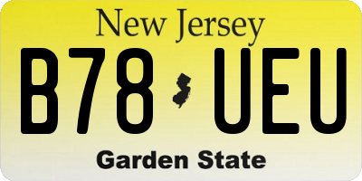 NJ license plate B78UEU