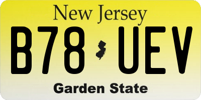 NJ license plate B78UEV