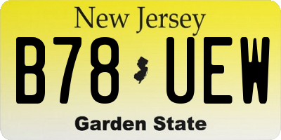 NJ license plate B78UEW