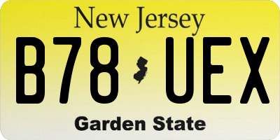 NJ license plate B78UEX