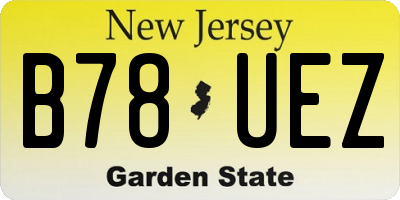 NJ license plate B78UEZ