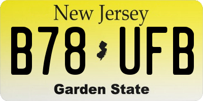 NJ license plate B78UFB