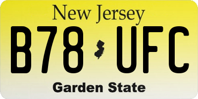 NJ license plate B78UFC