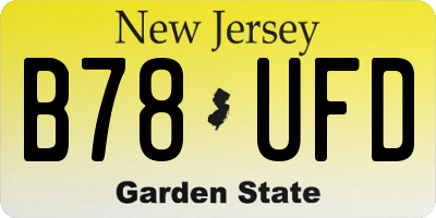 NJ license plate B78UFD