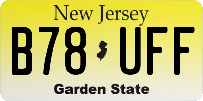 NJ license plate B78UFF