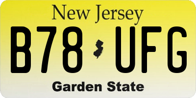 NJ license plate B78UFG
