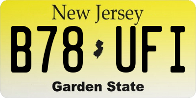 NJ license plate B78UFI
