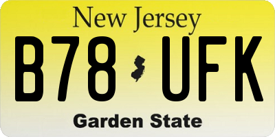 NJ license plate B78UFK