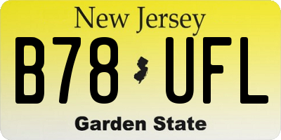 NJ license plate B78UFL