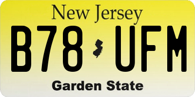 NJ license plate B78UFM