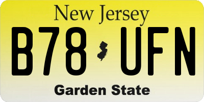 NJ license plate B78UFN
