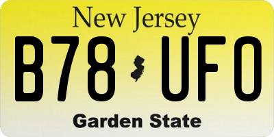 NJ license plate B78UFO
