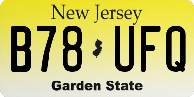NJ license plate B78UFQ