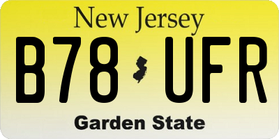 NJ license plate B78UFR