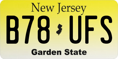 NJ license plate B78UFS