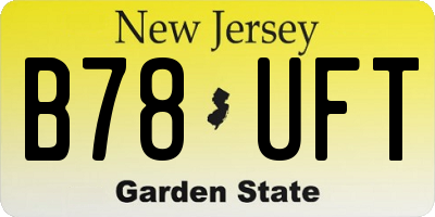 NJ license plate B78UFT