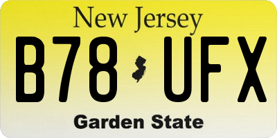NJ license plate B78UFX