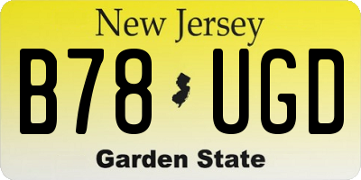 NJ license plate B78UGD