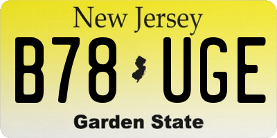 NJ license plate B78UGE