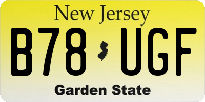 NJ license plate B78UGF