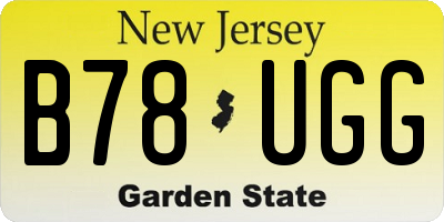 NJ license plate B78UGG