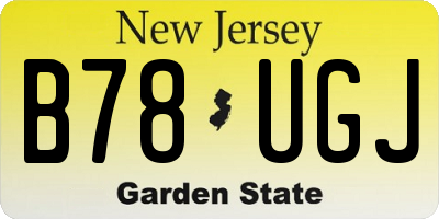 NJ license plate B78UGJ