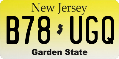NJ license plate B78UGQ