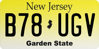 NJ license plate B78UGV