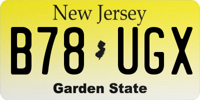 NJ license plate B78UGX