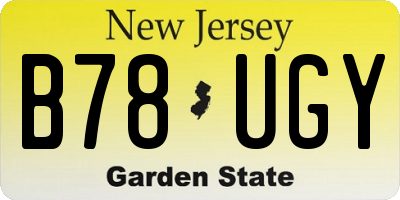 NJ license plate B78UGY