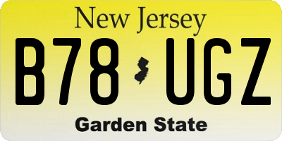 NJ license plate B78UGZ