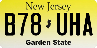 NJ license plate B78UHA