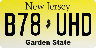 NJ license plate B78UHD