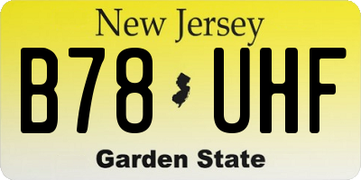 NJ license plate B78UHF
