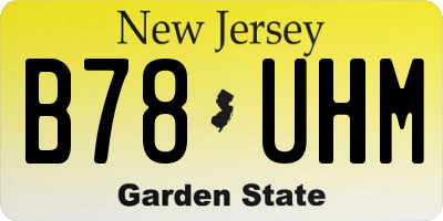 NJ license plate B78UHM