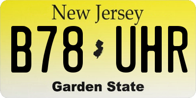 NJ license plate B78UHR