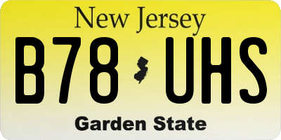 NJ license plate B78UHS
