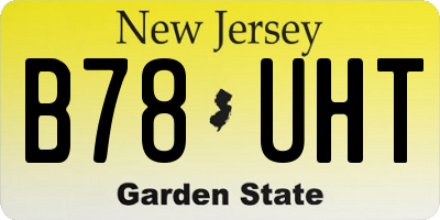 NJ license plate B78UHT