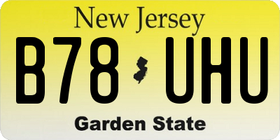 NJ license plate B78UHU