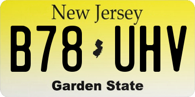 NJ license plate B78UHV