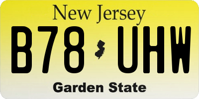 NJ license plate B78UHW